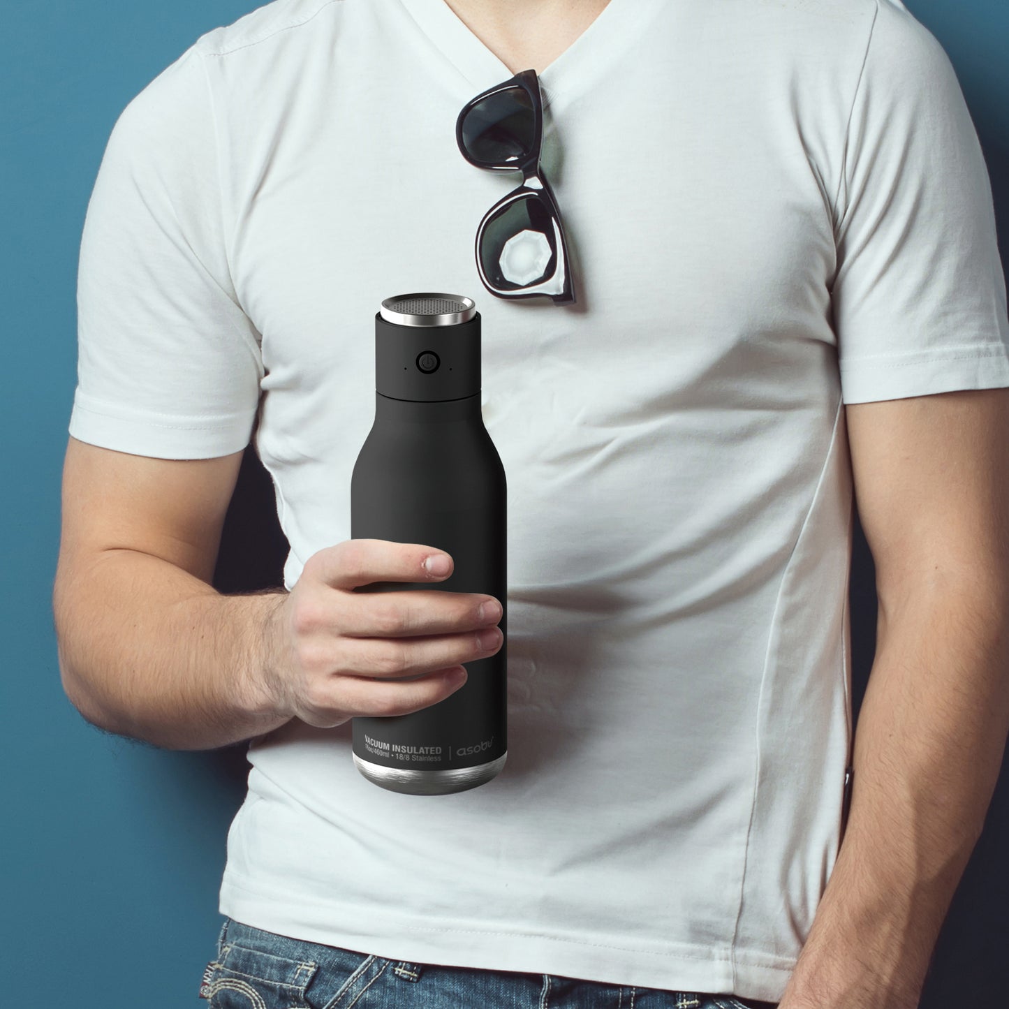 Wireless Beat - isolierte Edelstahlflasche mit Bluetooth Lautsprecher