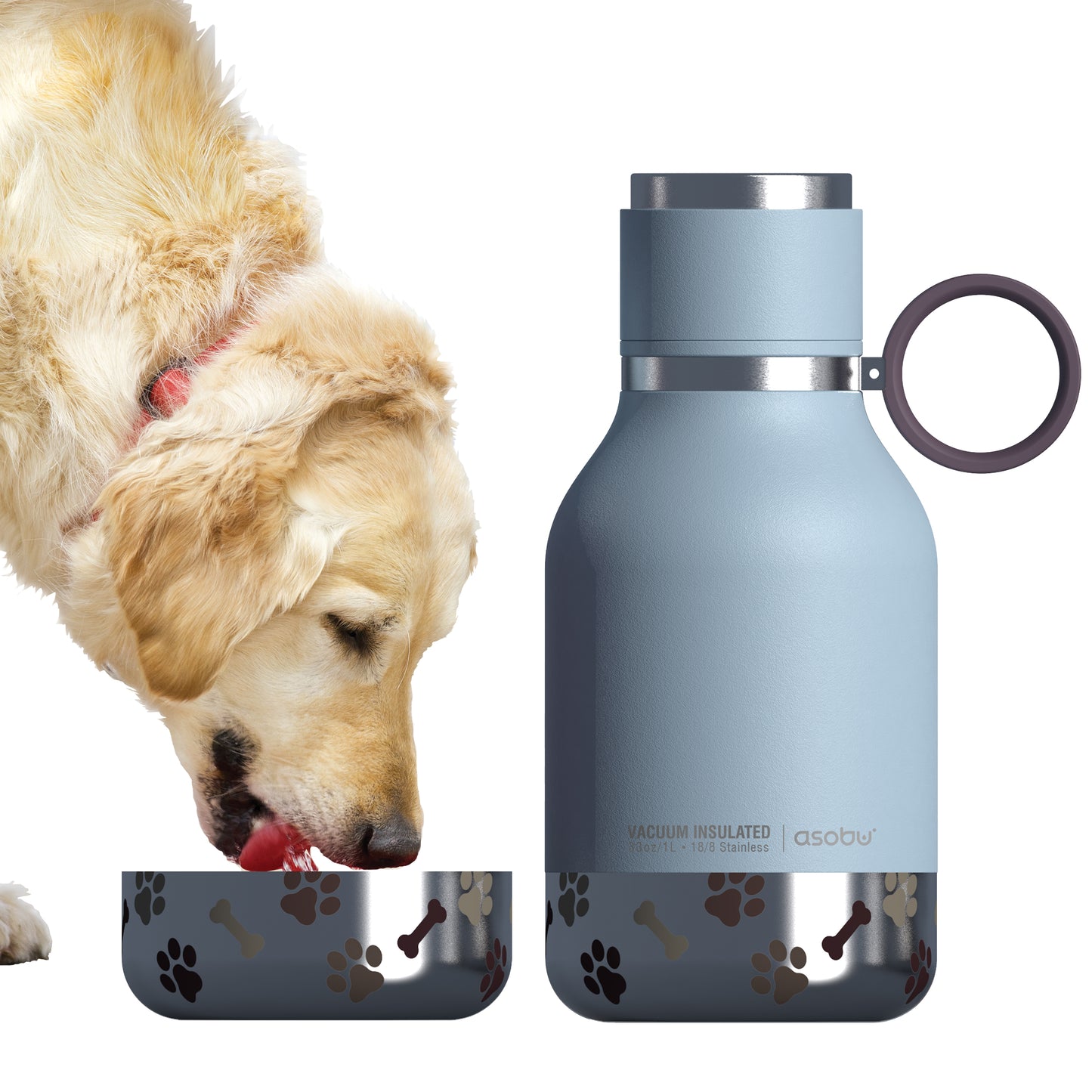 DOG DOWL - Edelstahlflasche & Hundenapf