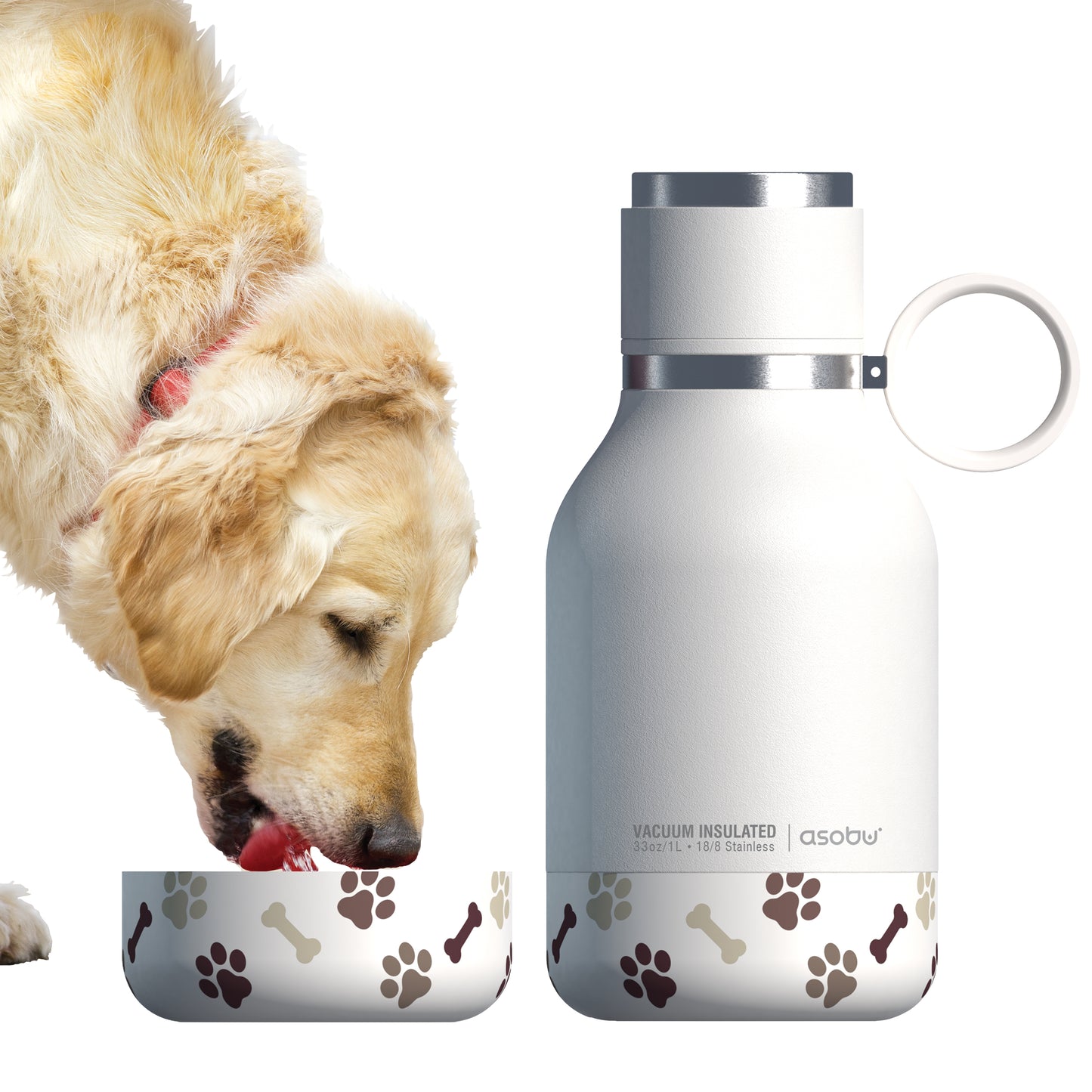 DOG DOWL - Edelstahlflasche & Hundenapf